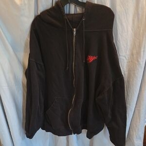 Stylish Black Hoodie with Red Accent